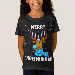 Merry Chrismukkah Jewish Christmas Hanukkah Reinde T-Shirt