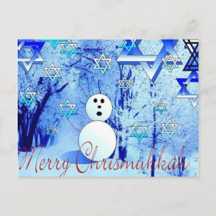 Merry Chrismukkah Jewish Christmas Post Card Art Feiertagspostkarte