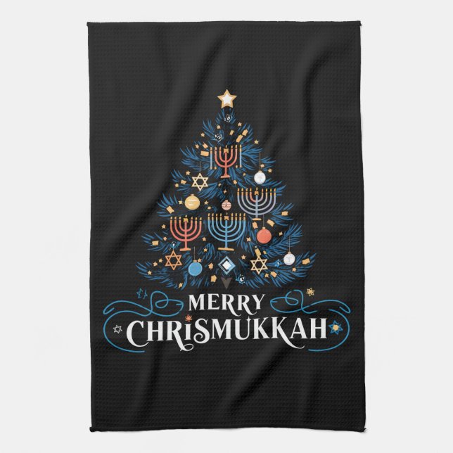 Merry Chrismukkah Jewish Holiday Hanukkah Geschirrtuch (Vertikal)