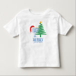 Merry Chrismukkah Menorah und Santa Toddler Shirt<br><div class="desc">Modernes Merry Chrismukkah Design mit einem Stern von David auf einem Weihnachtsbaum und einer Weihnachtsmannmütze auf einer Menorah.</div>