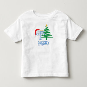 Merry Chrismukkah Menorah und Santa Toddler Shirt
