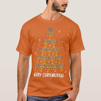 Merry Chrismukkah Menorah Weihnachtsbaum Hanukkah T-Shirt