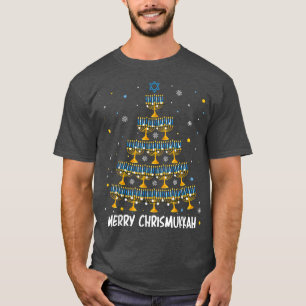 Merry Chrismukkah Menorah Weihnachtsbaum Hanukkah T-Shirt