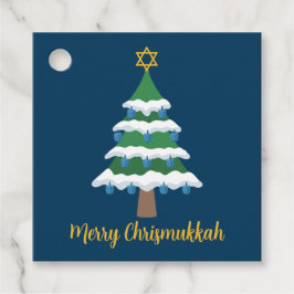 Merry Chrismukkah Niedlich Hanukkah Tree Party Geschenkanhänger