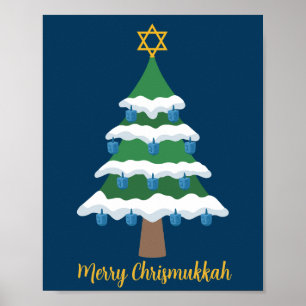 Merry Chrismukkah Niedlich Hanukkah Weihnachten Poster