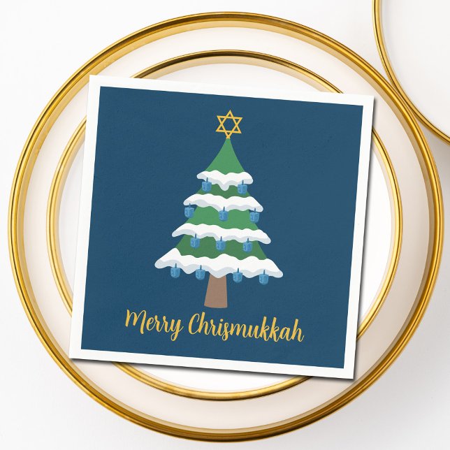 Merry Chrismukkah Niedlich Hanukkah Weihnachtsbaum Serviette (Von Creator hochgeladen)