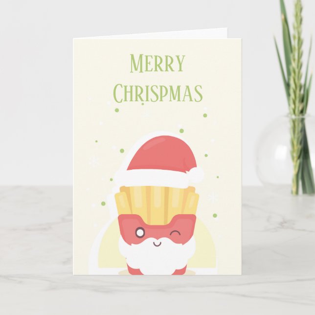 Merry Chrispmas Folded Greeting Card Karte (Vorderseite)