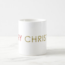Merry Christ in Christmas Gold Glitzer Tasse