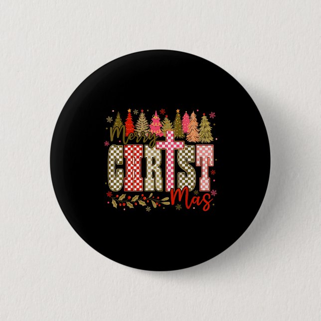 Merry Christ Jesus Christmas Holiday Christian God Button (Vorderseite)