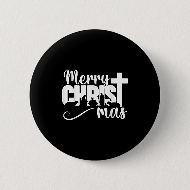 Merry Christ Mas Christian Christmas Jesus Christm Button (Vorderseite)