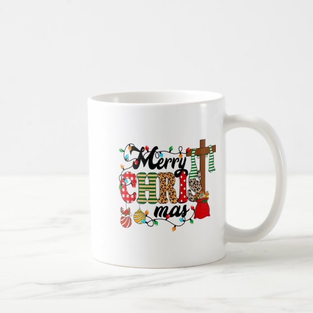 Merry Christ Mas Christian Christmas Jesus Christm Kaffeetasse (Rechts)