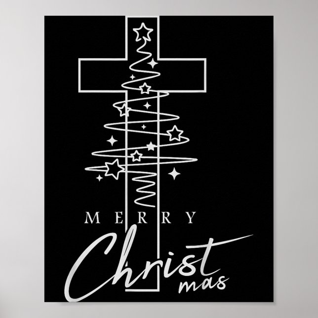 Merry Christ Mas Christian Christmas Jesus Christm Poster (Vorne)