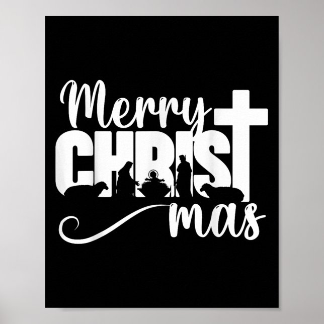 Merry Christ Mas Christian Christmas Jesus Christm Poster (Vorne)