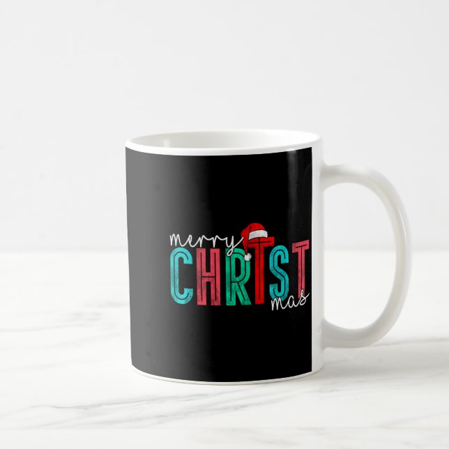 Merry Christ Mas Christian God Matching Christmas  Kaffeetasse (Rechts)