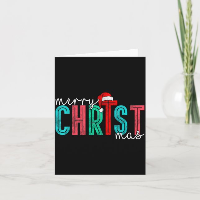Merry Christ Mas Christian God Matching Christmas  Karte (Vorderseite)