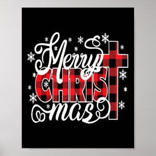 Merry Christ Mas Christlich Jesus Christmas Pjs Xm Poster