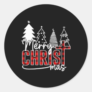 Merry Christ Mas Christlich Jesus Christmas Pjs Xm Runder Aufkleber