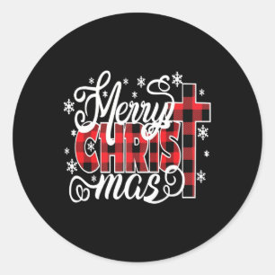 Merry Christ Mas Christlich Jesus Christmas Pjs Xm Runder Aufkleber