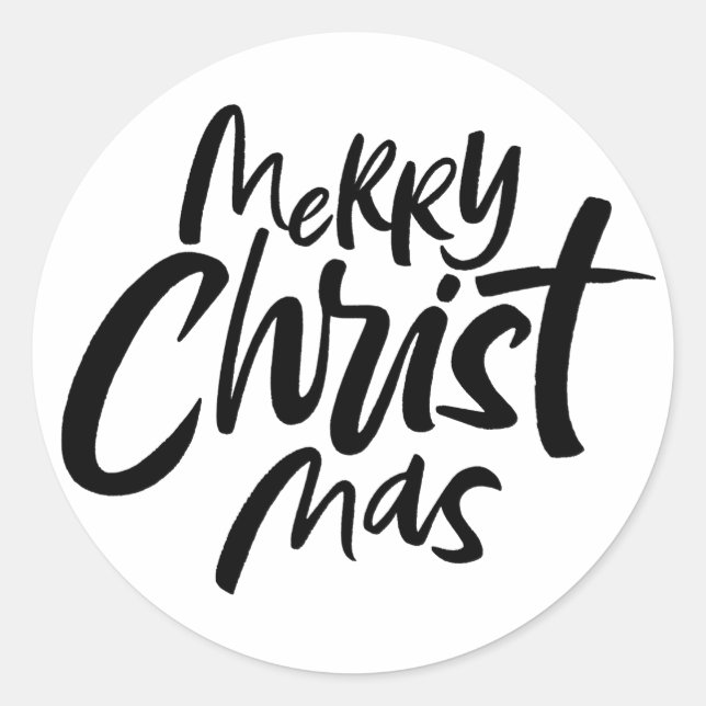 Merry Christ Mas Christliche religiöse Weihnachten Runder Aufkleber (Vorderseite)