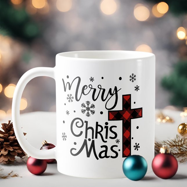 Merry Christ Mas Christliche Weihnachten Kaffeetasse (Merry Christ Mas Christian Christmas Coffee Mug)