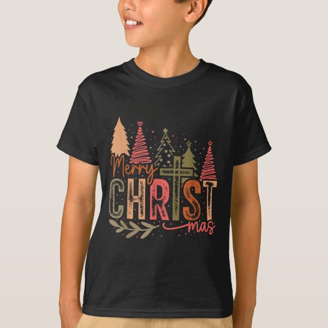 Merry Christ Mas Christmas Christian Faith Jesus C T-Shirt (Vorderseite)