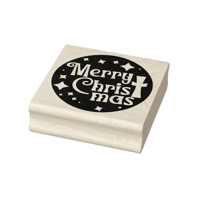 Merry Christ Mas Christmas Square Wood Gummistempel (Stempel)