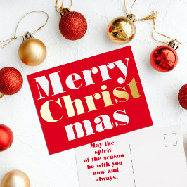 Merry Christ mas Foil Holiday Postcard Folien Feiertagspostkarte