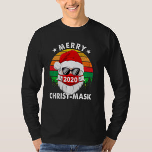 Merry Christ Mask 2020 Santa Face Maske Pajamas Fa T-Shirt