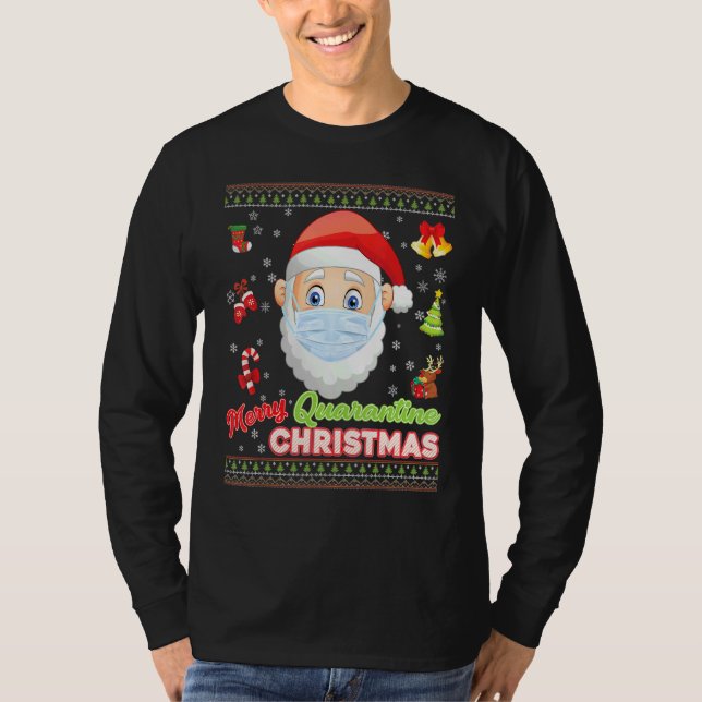 Merry Christ Mask Santa Elf Gesicht Maske Weihnach T-Shirt (Vorderseite)