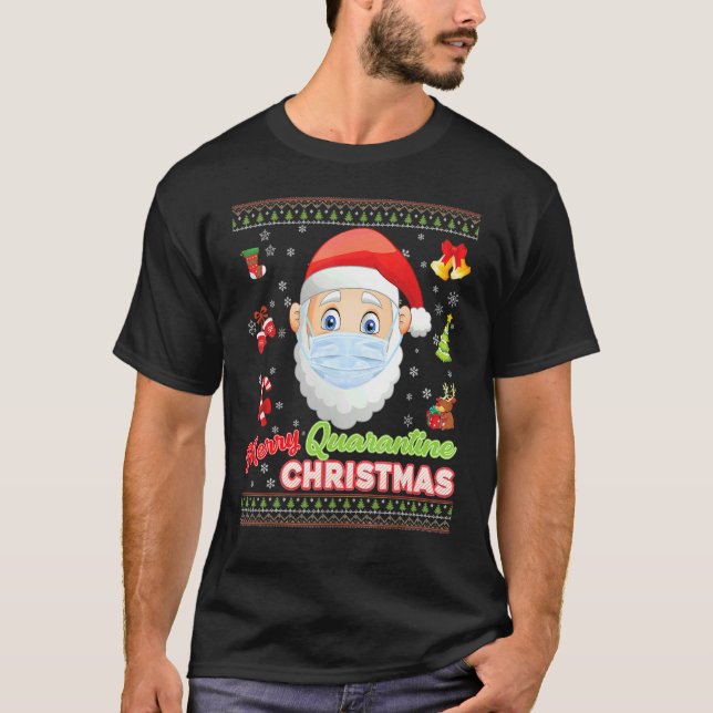 Merry Christ Mask Santa Elf Gesicht Maske Weihnach T-Shirt (Vorderseite)