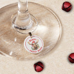 Merry Christ-moose Funny Christmas Moose Glasmarker<br><div class="desc">Genießen Sie den Urlaubssinn mit unserem zauberhaften Weihnachtswein-Charme, der von einem lieblichen Elch begleitet wird, der eine Weihnachtsmannmütze mit dem sonnigen Gruß "Fröhlicher Christ-Elch" verbindet. Dieser Weincharakter ist ideal, um Lachen und Freude während Ihrer Feierlichkeiten zu vermitteln! Das skurrile Design und das clevere Wortspiel machen es zu einer einzigartigen und...</div>