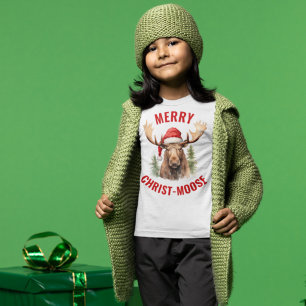 Merry Christ-moose Funny Christmas Moose T-Shirt