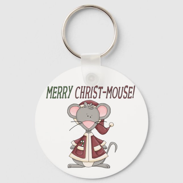 Merry Christ-Mouse-T - Shirt und Geschenke Schlüsselanhänger (Vorderseite)