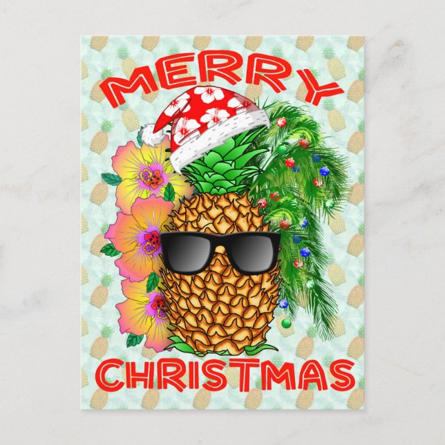 Merry Christams Pineaple Postkarte (Vorderseite)