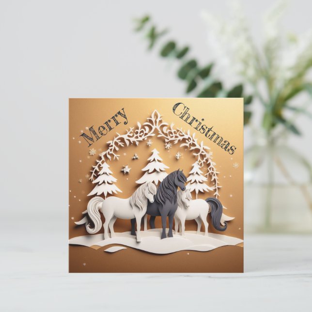 Merry Christmas - 1 Feiertagskarte (Stehend Vorderseite)