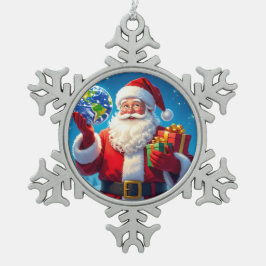 „Merry Christmas“1 Schneeflocken Zinn-Ornament