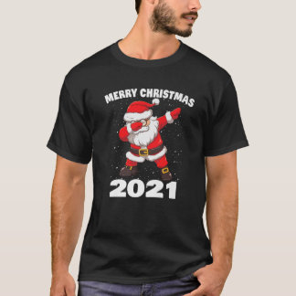 Merry Christmas 2021 Funny Snow Dabbing Santa T-Shirt