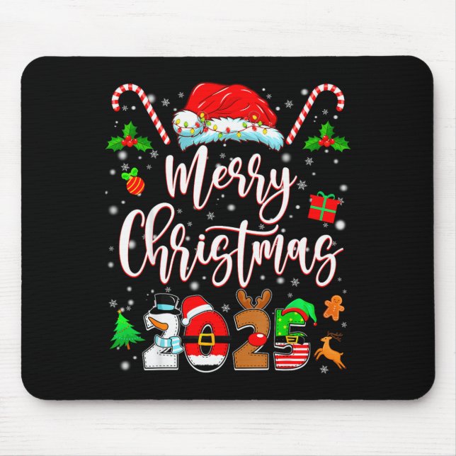 Merry Christmas 2025 Family Matching Pajamas Xmas  Mousepad (Vorne)