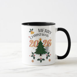 Merry Christmas 2026 Mug – Festive Holiday Coffee  Tasse