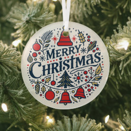 Merry Christmas 3 Ornament Aus Glas
