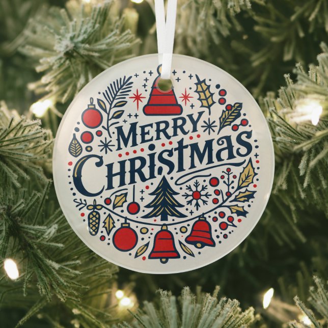 Merry Christmas 3 Ornament Aus Glas (InSitu)