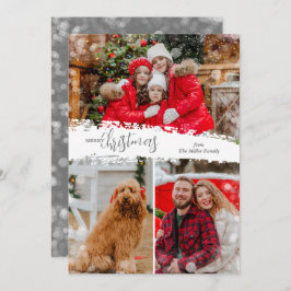 Merry Christmas 3 Photo Collage Feiertagskarte
