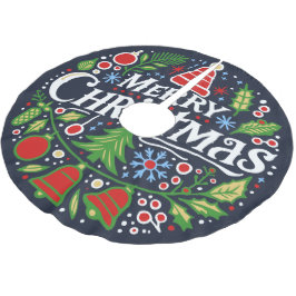 Merry Christmas 3 Polyester Weihnachtsbaumdecke