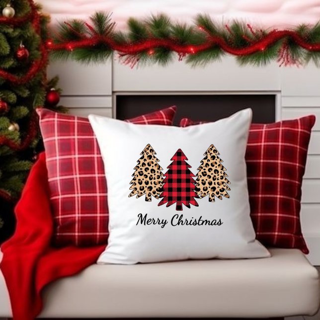 Merry Christmas 3 tree prints, Pillow Print. Kissen (Von Creator hochgeladen)