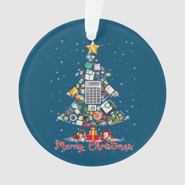 Merry Christmas Accountant Santa Xmas Tree CPA Acc Ornament (Vorderseite)