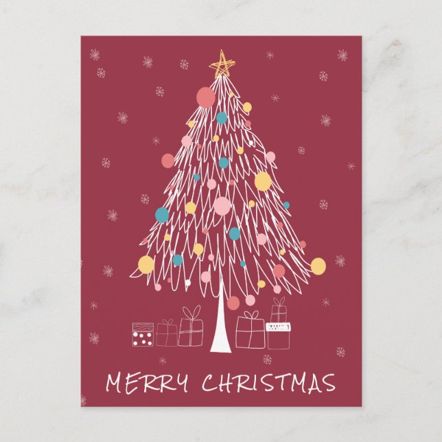 Merry Christmas Add Your Foto Postkarte (Vorderseite)