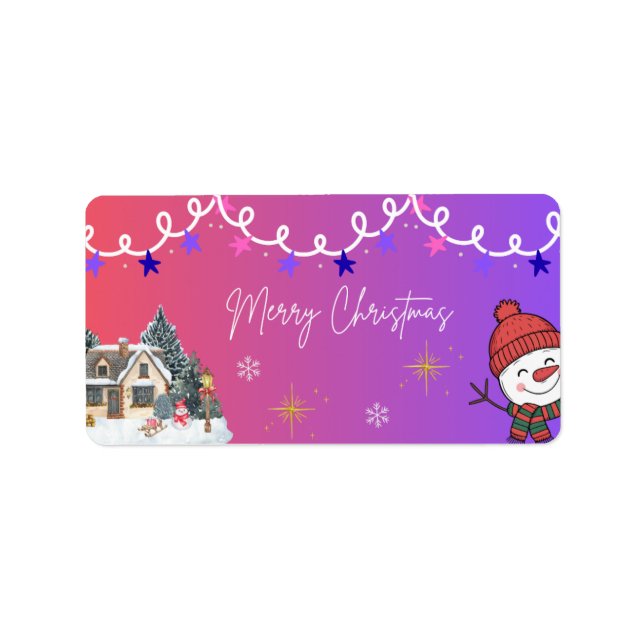 Merry Christmas Adressaufkleber (Vorne)