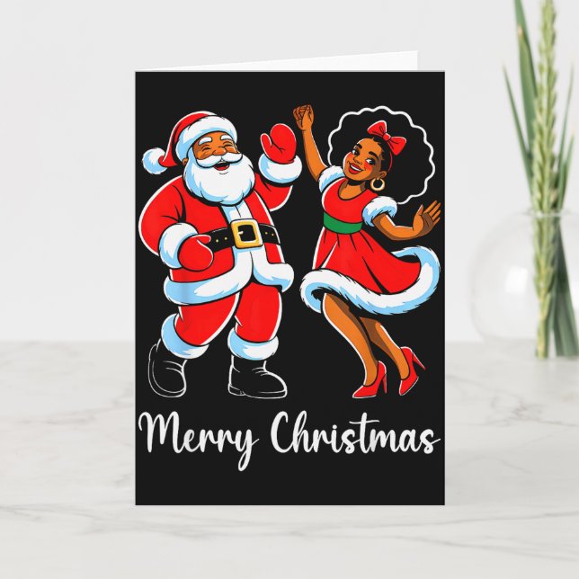 Merry Christmas African American Santa Claus Xmas  Karte (Vorderseite)