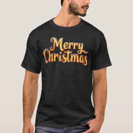 Merry Christmas als Goldener Schriftzug T-Shirt