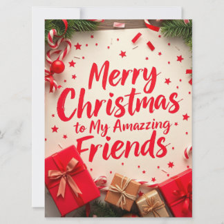 Merry Christmas Amazing Friends Festive Typography Feiertagskarte